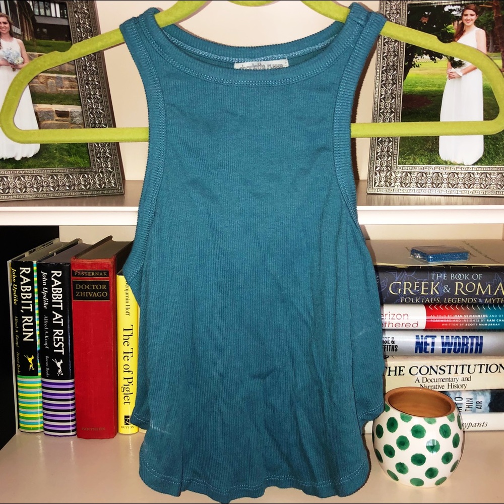 [Charlotte Russe] Blue cropped high neck tank